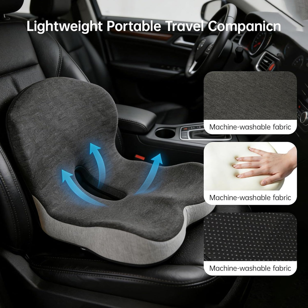 Orthopedic L-Shaped Memory Foam Seat Cushion Support