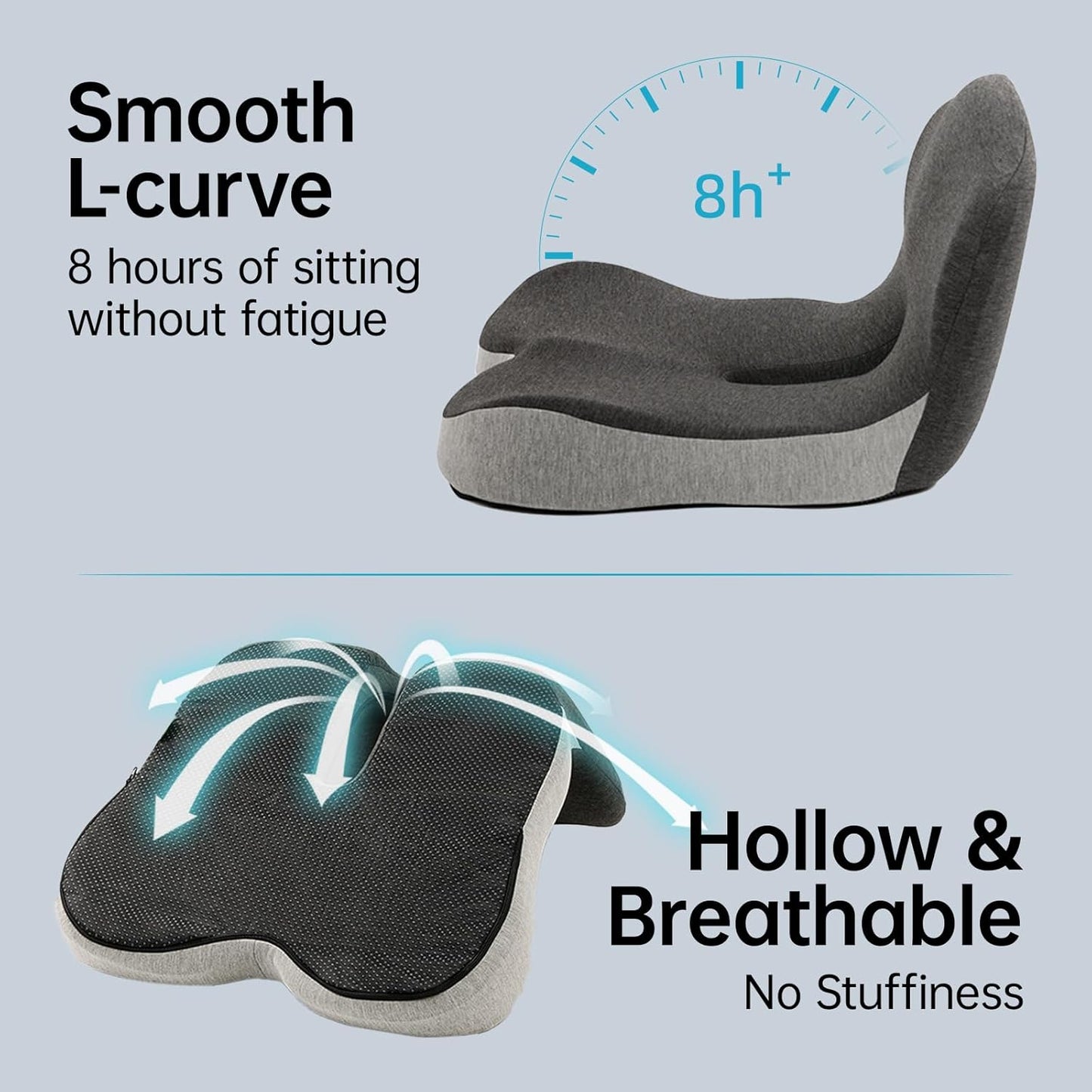Orthopedic L-Shaped Memory Foam Seat Cushion Support