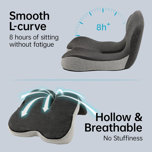 Orthopedic L-Shaped Memory Foam Seat Cushion Support