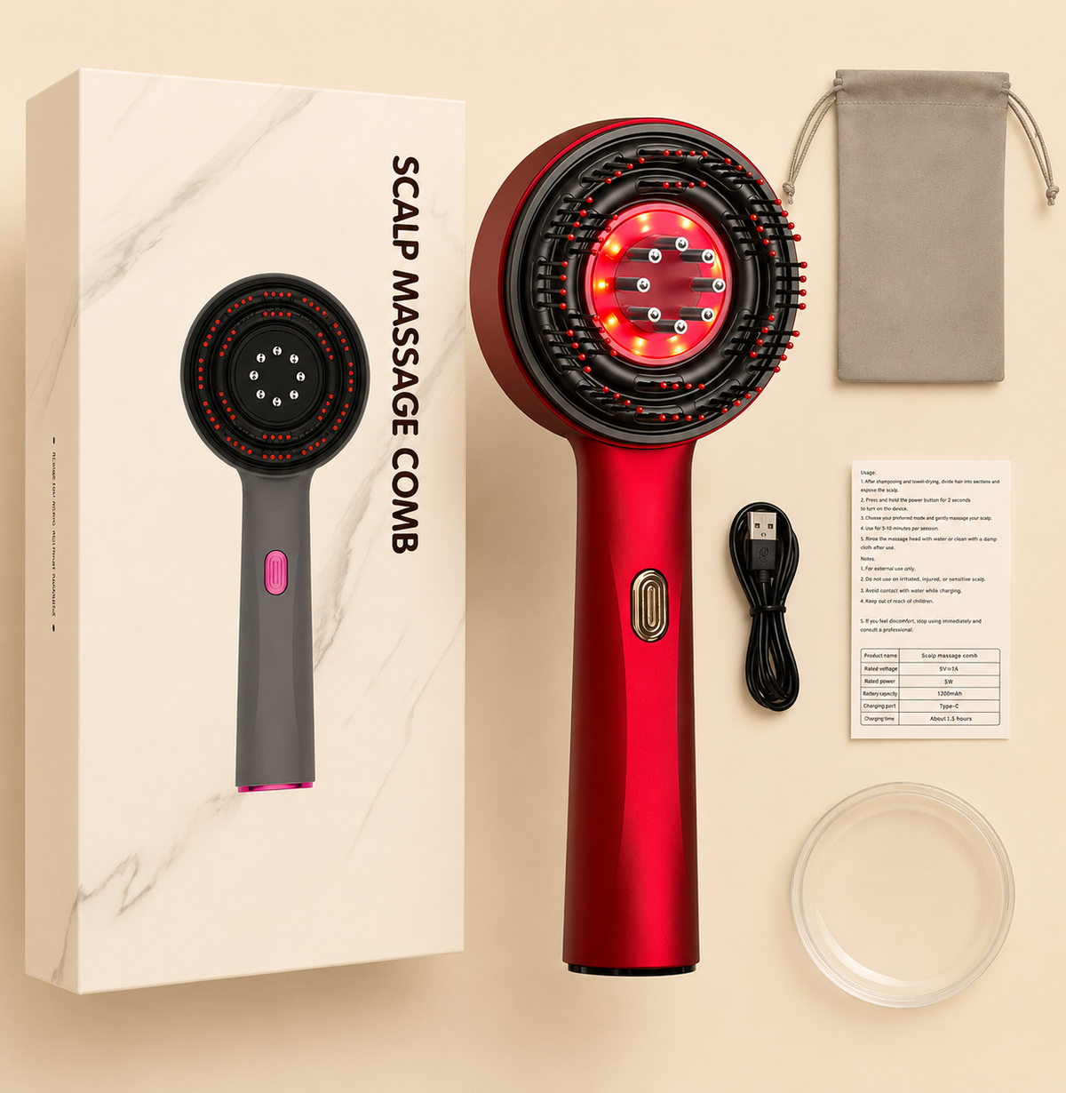 ANYRA™ Electric Red Light Scalp Massager Comb