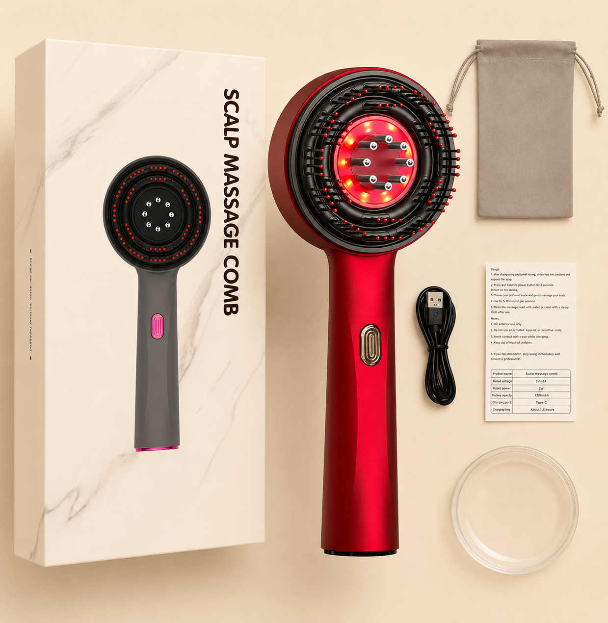 ANYRA™ Electric Red Light Scalp Massager Comb