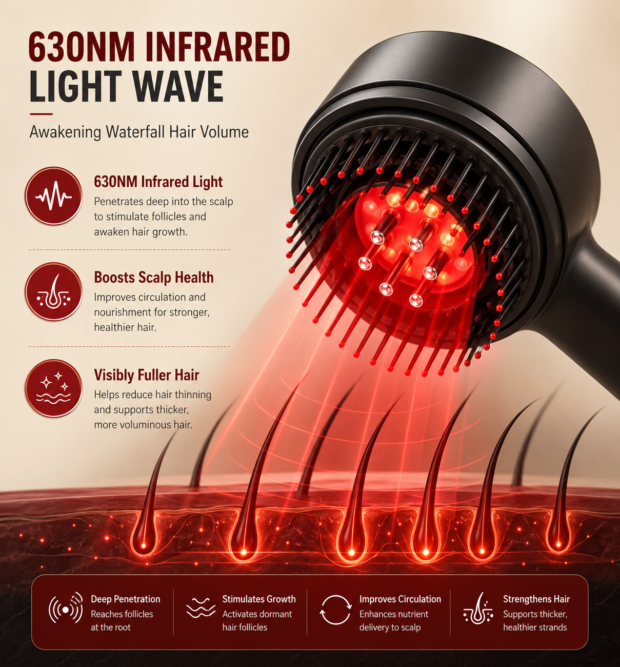 ANYRA™ Electric Red Light Scalp Massager Comb