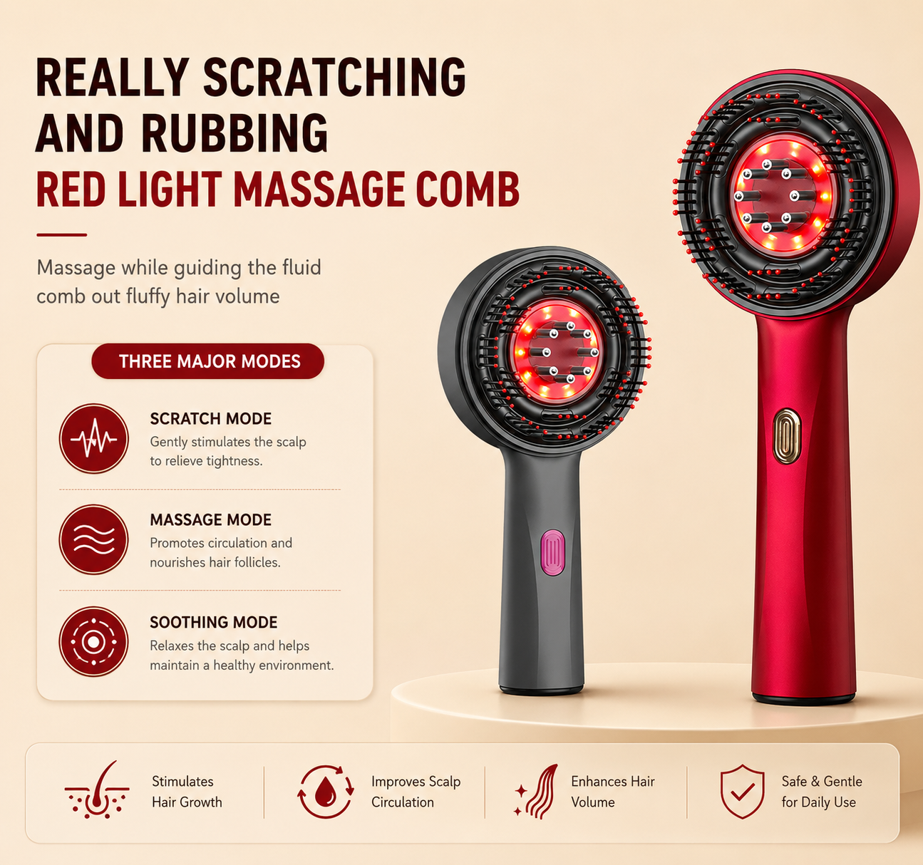 ANYRA™ Electric Red Light Scalp Massager Comb