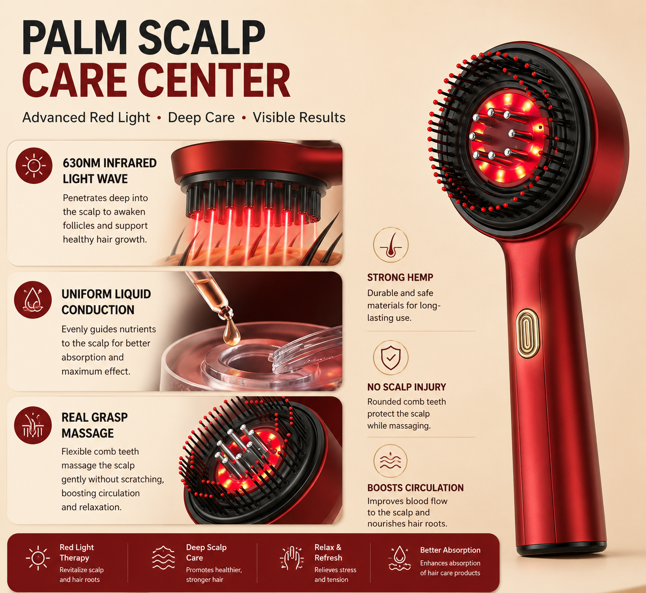 ANYRA™ Electric Red Light Scalp Massager Comb