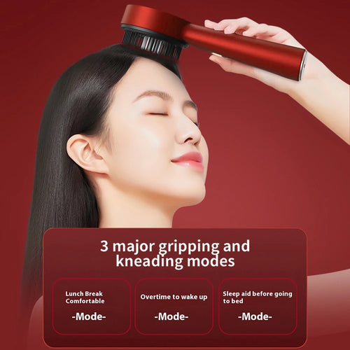 Electric Red Light Scalp Massager Comb With Oil Applicator