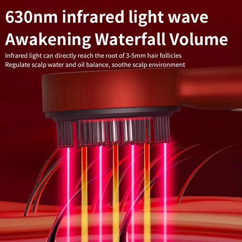 Electric Red Light Scalp Massager Comb With Oil Applicator