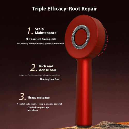 Electric Red Light Scalp Massager Comb With Oil Applicator