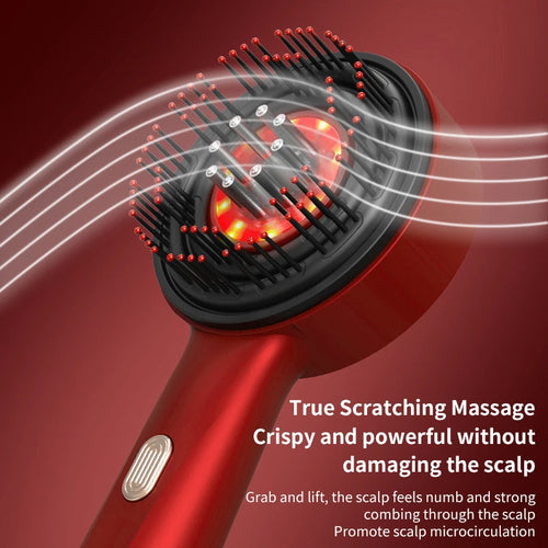 Electric Red Light Scalp Massager Comb With Oil Applicator